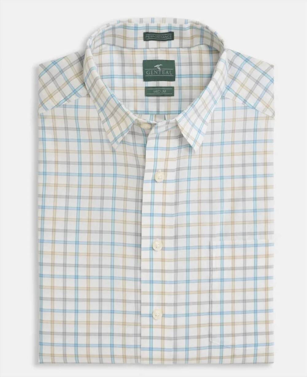 NEW GENTEAL men's heritage softouch performance sport shirt in sandbar